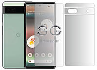 Мягкое стекло Google Pixel 6a Комплект: Передняя и Задняя панель полиуретановое SoftGlass