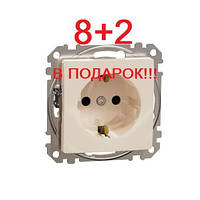 Розетка з заземленням та зі шторками Бежевий Sedna Design Schneider Electric SDD112022