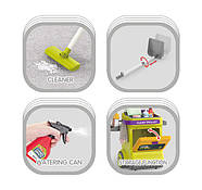 Набір для прибирання (20 елементів, пилосос з насадкою, поличка, совок, пульверизатор, щітка, швабра) 667-64, фото 5