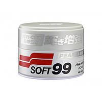 Твердый воск очищающий, восстанавливающий цвет Soft99 Pearl & Metallic Soft Wax для светлых авто, 350 г.