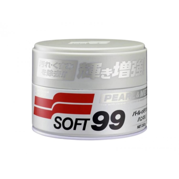 Твердый воск очищающий, восстанавливающий цвет Soft99 Pearl & Metallic Soft Wax для светлых авто, 350 г. - фото 1 - id-p2115359411