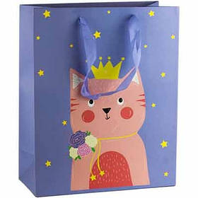 Пакет подарунковий паперовий 26*32см Королівські звірята 2-311