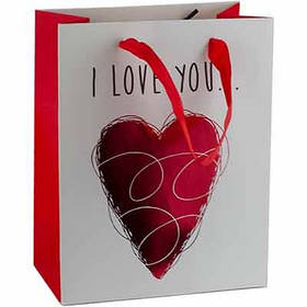 Пакет подарунковий паперовий 18*24см I love you 2-315