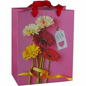 Пакет подарунковий паперовий 18*24см Квіти 2-316