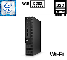 Комп'ютер Dell Optiplex 3020M/Intel Core i3-4160T 3.10GHz (2/4, 3MB)/8GB DDR3/SSD 128GB/Intel HD Graphics 4400/Wi-Fi, DP, VGA, LAN