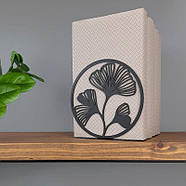 Металевий упор для книг Glozis Ginkgo Black (чорний), фото 6