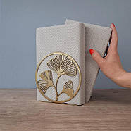 Металевий упор для книг Glozis Ginkgo Bronze (бронза), фото 3