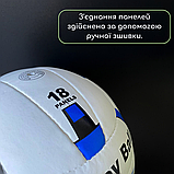 М'яч волейбольний, М'ячі волейбольні Ronex, Волейбольний м'яч для дітей Розмір 5 Біло-синій (2B), фото 4