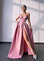 Розкішна жіноча сукня максі з корсетним верхом та чашками Smb8951, фото 4