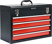 Ящик для инструмента Yato металлический с 4-мя шухлядами 218х360х520 мм (YT-08874)(7601499001754)