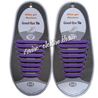 Силиконовые шнурки Фиолетовые, Комплект 16 шт (8+8)