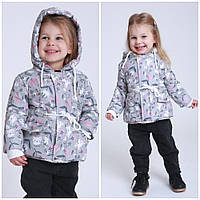 Дитяча демісезонна куртка на дівчинку - весна/ осінь, Стильна весняна/ демі курточка для дітей 1-5 років з капюшоном
