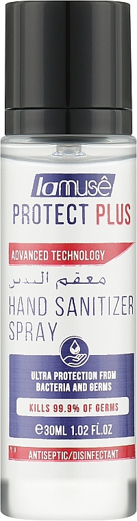 Санітайзер для рук La Muse Protect Plus Hand Sanitizer Spray для чоловіків і жінок — hand spray 30 ml