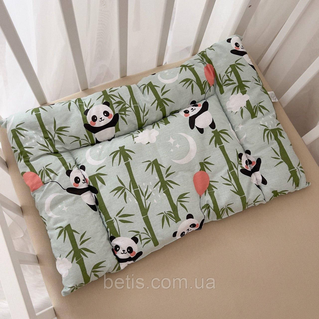 Подушка для новонароджених "Панда" Ментол Ранфорс,наповнювач-синтепон.Щільність 400 г/м2 арт.91449280 40*60