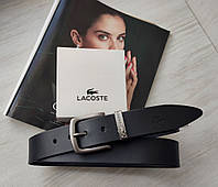 Мужской стильный кожаный ремень black Lacoste