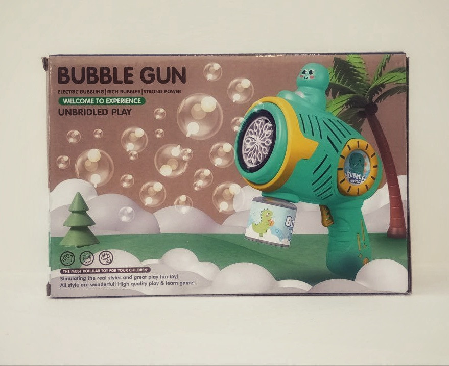 Пістолет мильних бульбашок Bubble Gun Electric Bubbling/Rich Bubbles/Strong Power зелений