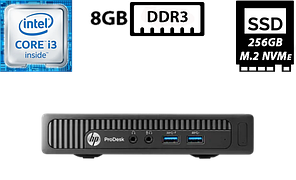 Комп'ютер HP ProDesk 400 G1 DM/Intel Core i3-4160T 3.10GHz (2/4, 3MB)/8GB DDR3/SSD 256GB M.2/Intel HD Graphics 4400/VGA, DP