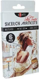 Набір маркерів "SANTI sketch" "Skin Tones", 6 шт / уп., фото 1