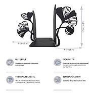 Металеві упори для книг Glozis Mariken (чорний), фото 3