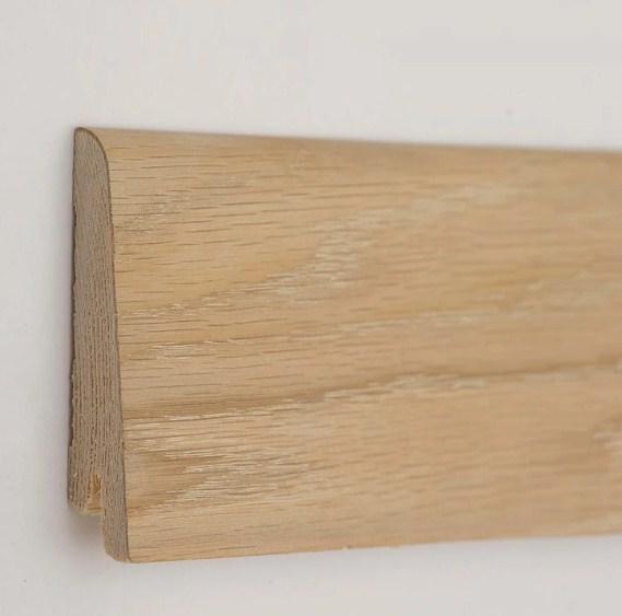 Плінтус дерев'яний 60х18х2200 мм шпонований Дуб шліфований KLR60-01