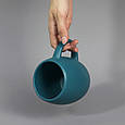 Чашка кружка матова керамічна 450 мл бочка для чаю Смарагдова, фото 5