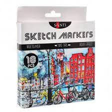 Набір маркерів "SANTI sketch", 18 шт/уп, фото 1