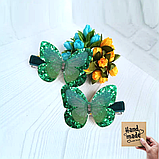 Набір 2 шт Заколка для волосся з шифоновим метеликом Hand Made, фото 2