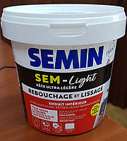 Шпаклевка SEMIN SEM-LIGHT ремонтная сверхлегкая безусадочная (экстра белая), 1 л