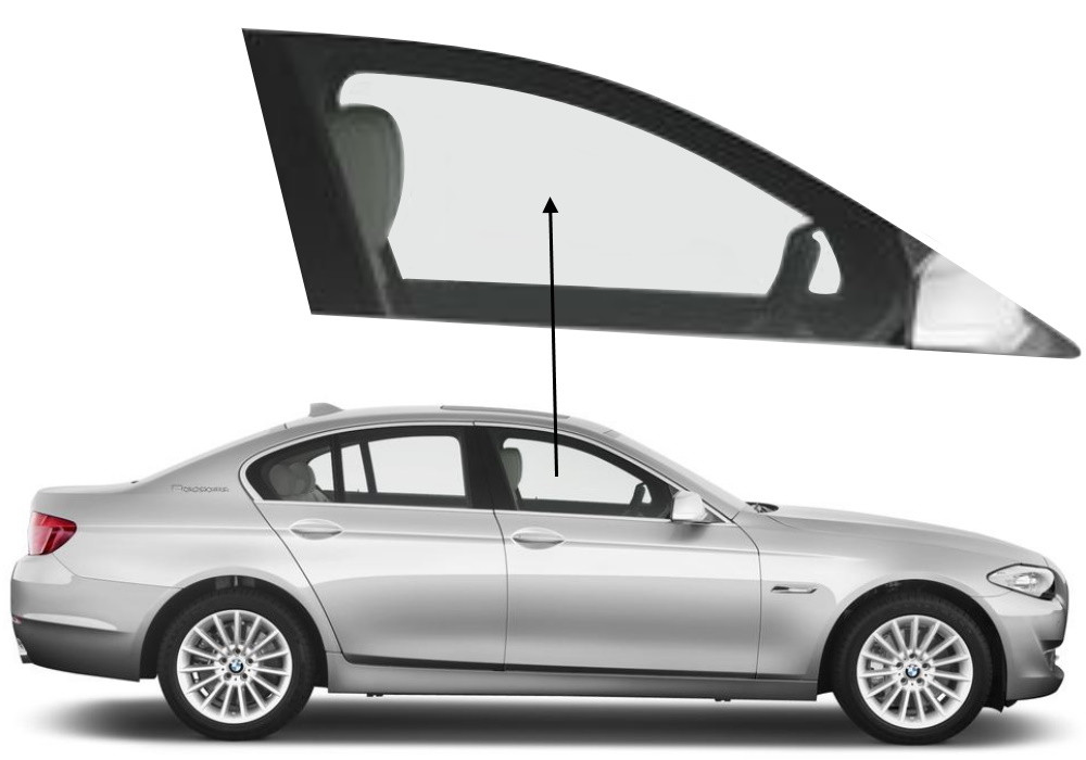 Бічне скло BMW 5 2010-2017 передніх дверей праве