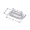 Люверс овальний, кільце 40х10 мм для кріплення тенту на причіп, напівпричіп, фургон, фото 2