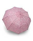 Парасолька напівавтомат жіноча Toprain 593 "Words" на 9 спиць Рожевий, фото 2