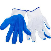 Перчатки рабочие В-10 бело-синие прорезиненные