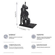 Металеві упори для книг Glozis Jazz (чорний), фото 6