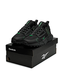 Чоловічі кросівки Reebok Zig Kinetica Edge Black Green Рибок Зіг Кінетика чорні зеленим текстиль весна літо