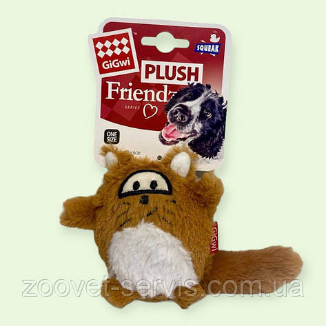 Іграшка для собак GiGwi Лисиця з великою пищалкою Plush 18 см 75220, фото 1