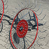 Сінограбарка "Сонечко" 2 колеса польська. Граблі, гребки, ворошки, ворошилки, ворошилки для мотоблока, фото 2