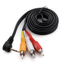 Кабель мультимедийный Jack 3.5mm male to 3RCA 90° Extradigital (KBV1732)