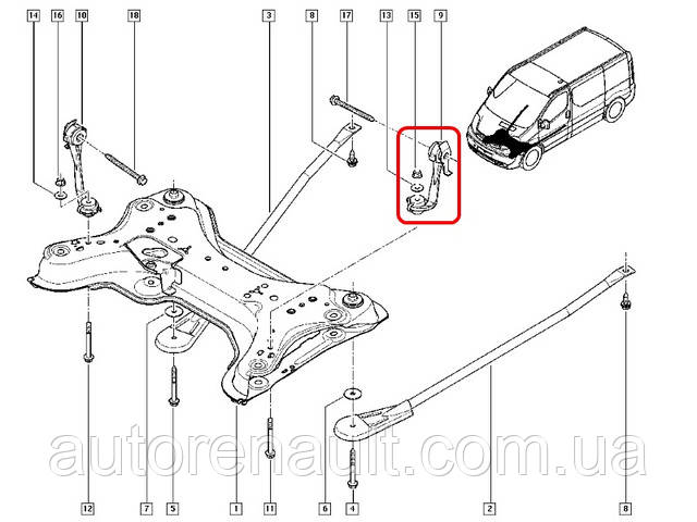 Кронштейн підвіски передньої балки (зліва, спреди) на Рено Трафік 01-> SASIC (Франція) - 2704012 - фото 2 - id-p26758376