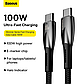 Кабель Baseus Glimmer Series Fast Charging Data Cable Type-C - Type-C 1м 5A 100W Black CADH000701, фото 3