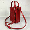 Сумка жіноча "Амелі" "натуральна шкіра, червона з тисненням під плетінку, фото 2