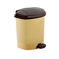 Відро з педаллю 6 л бежеве Горизонт