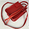 Сумка жіноча "Амелі" "натуральна шкіра, червона з тисненням під плетінку, фото 4