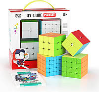 QiYi Luxurious Cube Set №2 stickerless | Подарочный набор кубиков (2х2 - 5х5) без наклеек