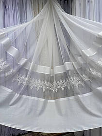 Тюль бамбук, вишивка заввишки 3 айворі