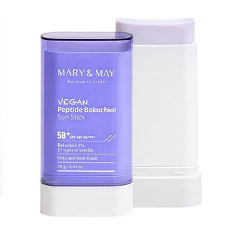 Сонцезахисний стик з бакучиолом Mary&May Vegan Peptide Bakuchiol Sun Stick SPF50+ PA++++ 18 г