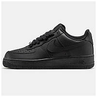 Мужские / женские кроссовки Nike Air Force 1 '07 Low, унисекс черные кожаные кроссовки найк аир форс 1 низкие