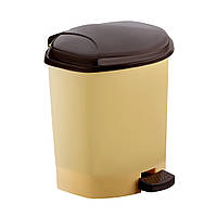 Відро з педаллю 9 л бежеве Горизонт