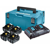 Набор Makita LXT BL1860Bx4/DC18RD/Makpac3 (198091-4)(7602673581754)