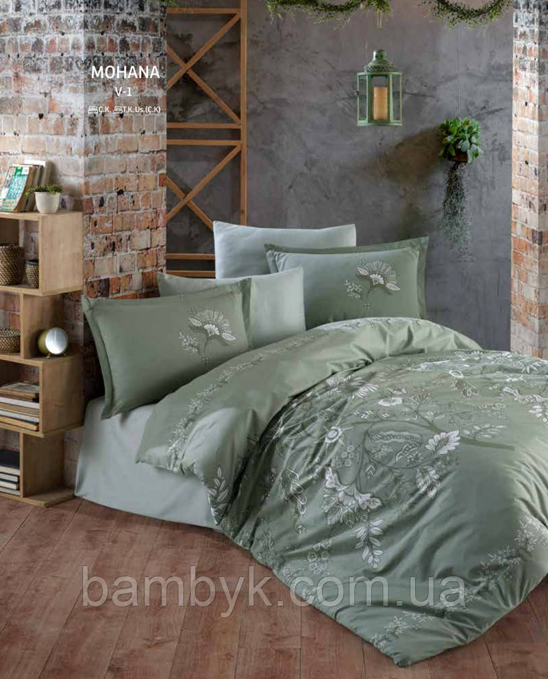 Постільна білизна Aran Clasy "Mohana V-1" ранфорс Ranforce бавовняна євро розміру Туреччина