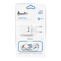 Зарядное устройство Avantis A827 2.4A (1USB port) + Micro cable White